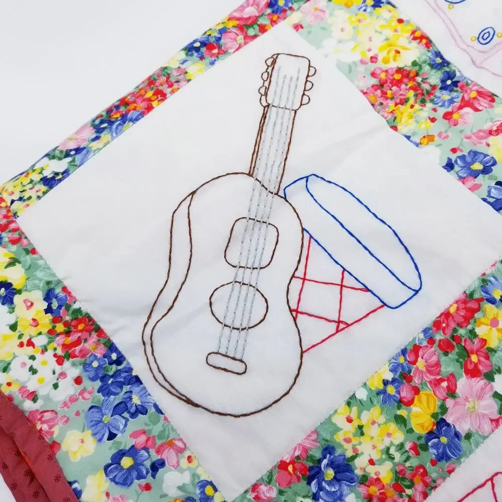 NEW Baby Toddler Crib Quilt Floral Stripes Bright Softball Guitar Horse Baseball